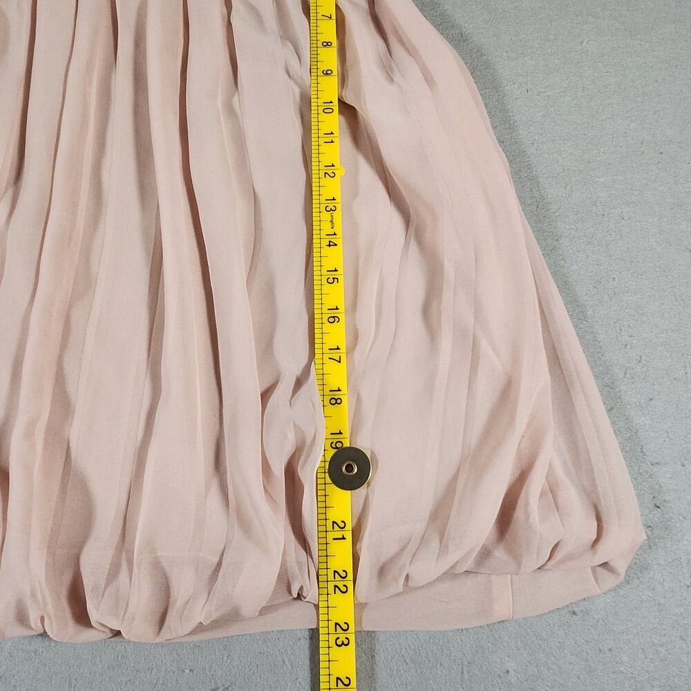 Calvin Klein Pink Sleeveless Pleated Chiffon Blouse with Bubble Hem Size XL - Picture 4 of 9
